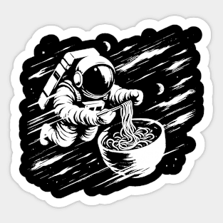 Astronaut Eats Ramen Kawaii Anime Space Funny Space Sticker